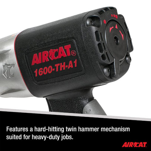 AIRCAT 1600-TH-A1 1" Composite Impact Wrench 1,400 ft-lb Max Torque Pneumatic