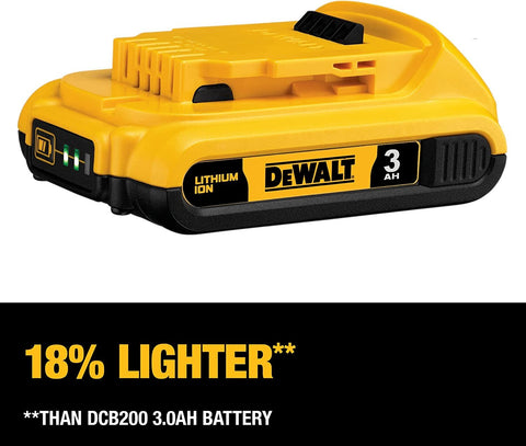 DEWALT 20V MAX Battery Pack with Charger, 3 Ah, Extra Long Run Time (DCB230C)