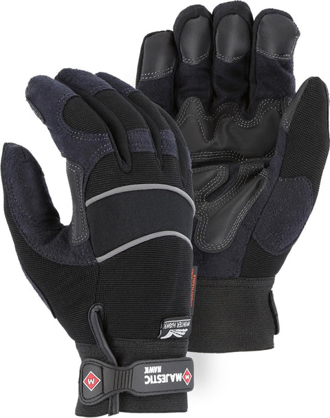 Majestic 2145BKH Winter Lined Synthetic Leather Waterproof Heatlok Gloves XL