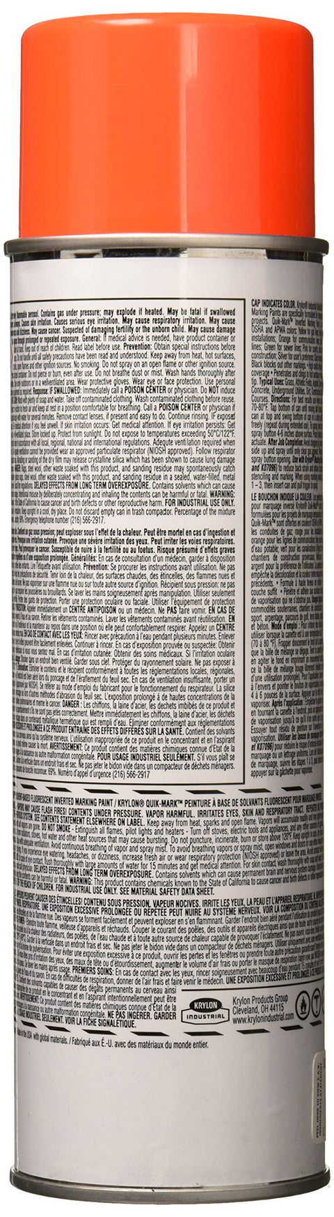 Krylon Upside Down Marking Paint Alert Fluorescent Red/Orange Solvent Base 12Pk