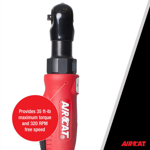 AIRCAT ACR801R 3/8-Inch Pneumatic Composite Ratchet 320 RPM 35 ft-lb Max Torque