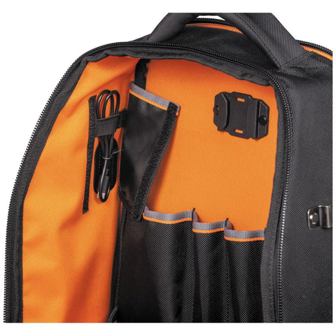 Klein Tools 62805BPTECH 28-Pocket Laptop Backpack Tool Bag, Tradesman Pro Extra-Large Tech Tool Backpack with Molded Bottom, Charging Port