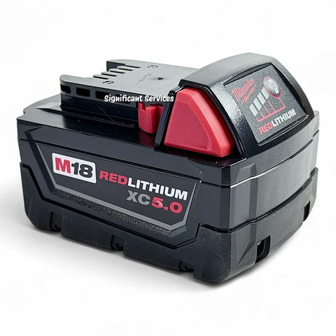 (2) GENUINE 18V Milwaukee 48-11-1850 5.0 AH Batteries M18 XC18 48-11-1852 NEW