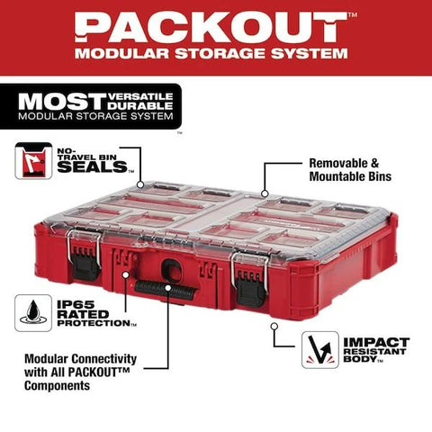 Milwaukee 48-22-8430 PACKOUT Small Parts Organizer 10-Compartment Storage Case