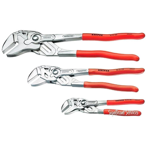 Knipex 002006US2 3-Piece Pliers Wrench Set Adjustable Spanners 7, 10, 12
