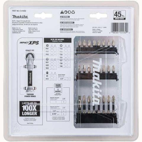 Makita E-01650 Impact XPS™ 45 Pc. Impact Bit Set