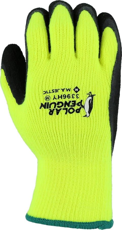 Majestic 3396HY Polar Penguin Winter Hi Vis Yellow Gloves X-Large 12 Pair