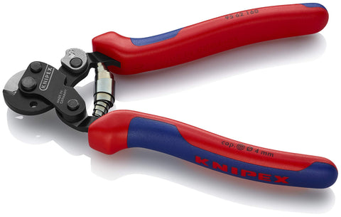 KNIPEX 95 62 16 Wire Rope Shears 6 1/4" in. High Strength Wire Cutter, Burnished