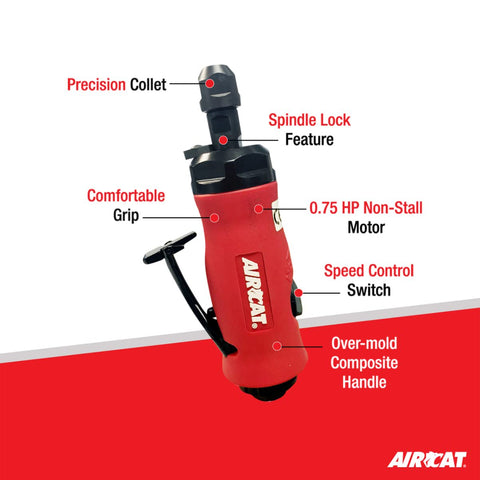 AIRCAT 6285 .75 HP Straight Die Grinder with Spindle Lock, 23,000 RPM