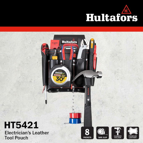Hultafors Work Gear HT5421 Premium Electrician's Leather Tool Pouch