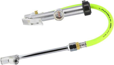 Flexzilla AL2051FZ Dual Foot Tire Inflator 12" Hose Glass Sight Gauge 10-120 psi