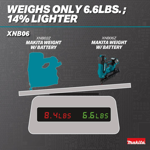 Makita XNB06Z 18V LXT Brushless Cordless 2-1/2 in 16 Ga Angled Finish Nailer