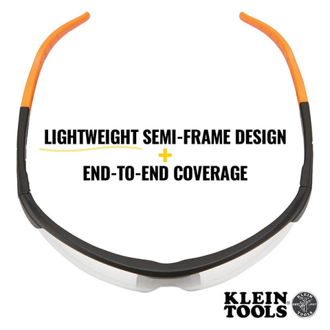 KLEIN TOOLS 60159 Semi Frame Safety Glasses, Clear Lens