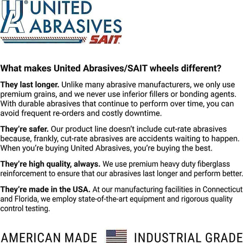 United Abrasives-SAIT 22073 Saitech Cut-Off Wheels Type 27 Depressed Center...