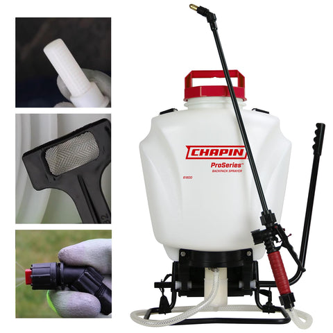 Chapin 61800 4 Gallon Made in USA Professional Backpack Sprayers Brass Adjustabl