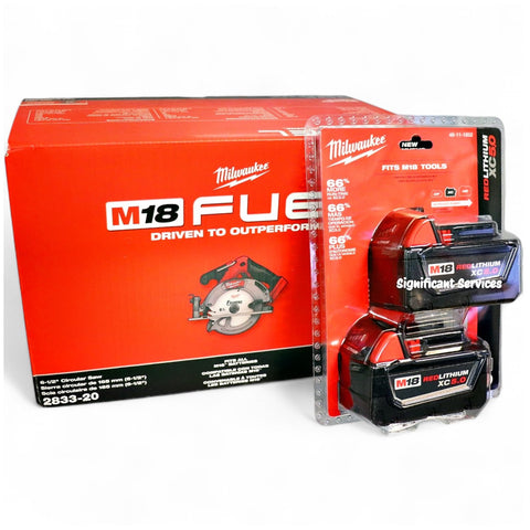 Milwaukee 2833-20 M18 18V FUEL 6-1/2" Cordless Circular Saw  5.0 AH Batteries