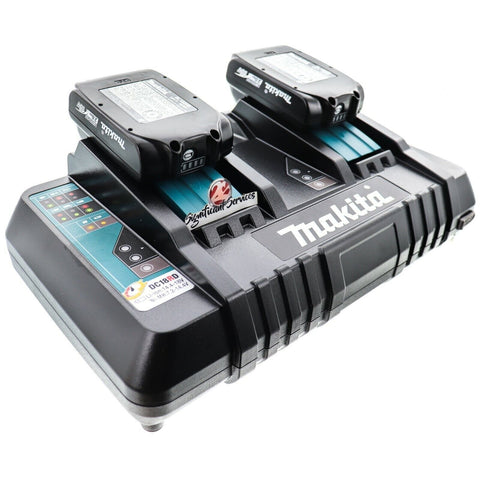 Makita DC18RD 18V Li-Ion Dual Port Fast Rapid Optimum Charger 2.0 Ah Batteries