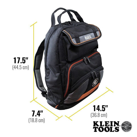 Klein Tools 55475 Tool Bag Backpack, Heavy Duty Tradesman Pro Organizer with 35 Pockets for Hand Tools and Gear
