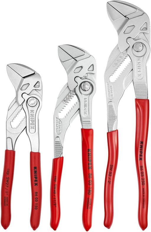 KNIPEX Tools - 3 Piece Pliers Wrench Set (6, 7, 10) (9K008045US), Red