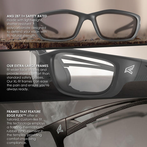 Edge SK-XL111 Wrap-Around Safety Glasses Anti-Scratch Non-Slip UV 4