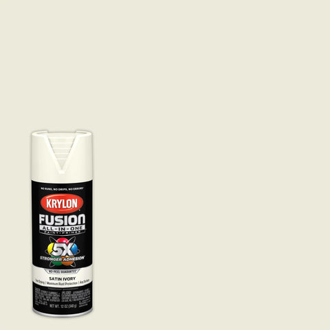 Krylon K02739007 Fusion All-In-One Spray Paint for Indoor/Outdoor Use, Satin Ivo