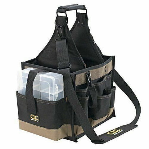 CLC Custom LeatherCraft 1528 Heavy Duty Electrical Tool Bag Carrier 23 Pocket