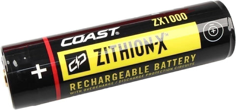 Coast ZX1000 ZITHION-X Rechargeable Li-Ion Battery USB Port for LED Flashlights