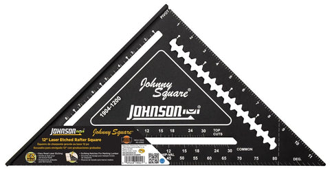 Johnson Level & Tool 1904-1200 Johnny Square Professional Easy-Read Aluminum