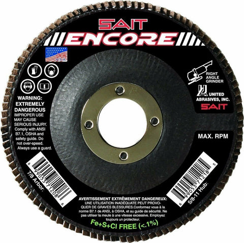 United Abrasives SAIT 71205 4-1/2x7/8 Encore Type 27 No Hub Zirconium Flap...