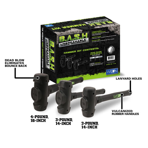Wilton Tools 11113 Dead Blow Kit B.a.s.h 3 Hammer 1 LB, 2 LB, 3 LB Piece Set