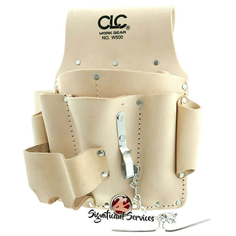 CLC Custom Leathercraft W500 Electrician's Tool Pouch, Heavy Duty, 8-Pocket, Tan