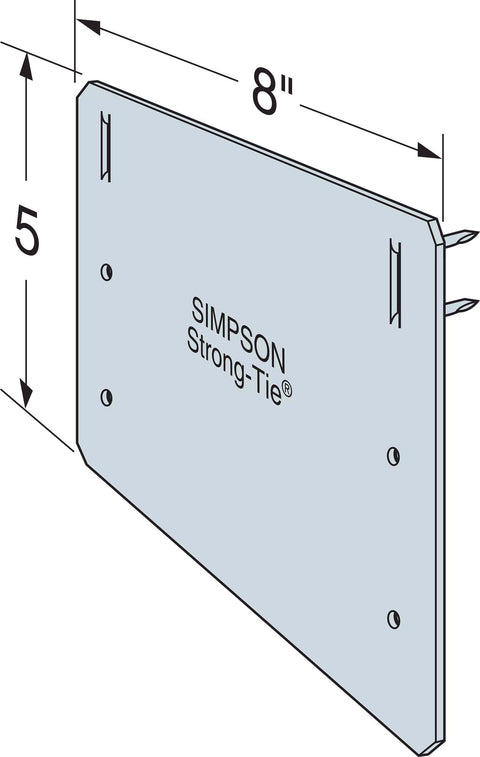 Simpson Strong-Tie PSPN58Z Protecting Shield Plate 5x8 16Gauge ZMAX Steel 25PK