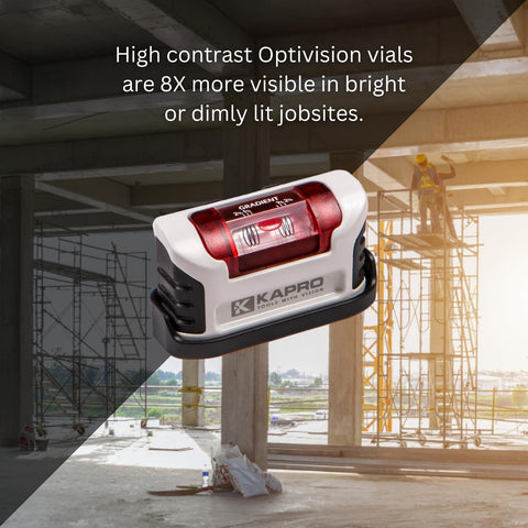 Kapro 946 Smarty Magnetic Cast Pocket Level OPTIVISION and Plumb Site 4 Inch
