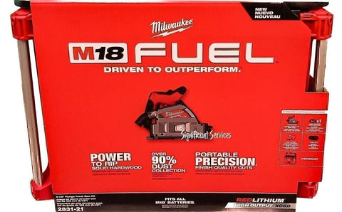 Milwaukee 2831-21 M18 FUEL 18V 6-1/2" 6.0 Ah Cordless Li-Ion Plunge Track Saw...