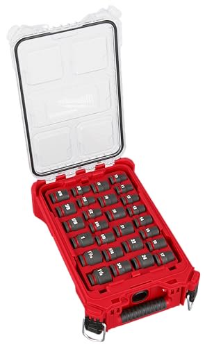 Milwaukee 49-66-6804 27PC SHOCKWAVE 1/2” Impact Duty Socket PACKOUT Metric & SAE