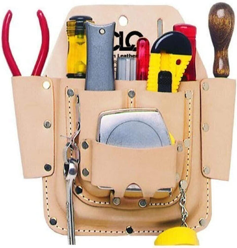 CLC Custom Leathercraft W438 Maintenance Tool Pouch, Heavy Duty, 6-Pocket , Tan