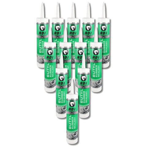 Red Devil 06970I12 RD Pro Butyl Rubber Sealant, White, 10.1 oz., 12 Pack
