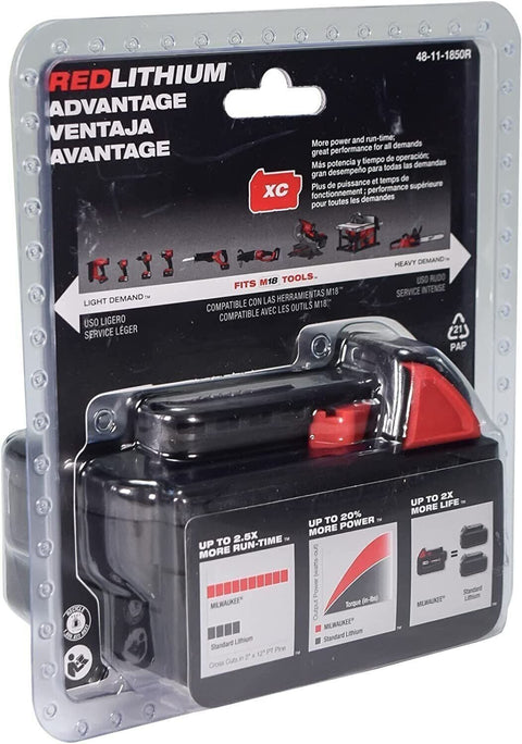Milwaukee 48-11-1850R M18 18V 5Ah XC Extended Capacity Resistant Battery 2...