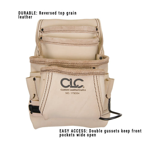 CLC Custom Leathercraft 179354 Carpenter's Nail and Tool Bag Reversed Top...