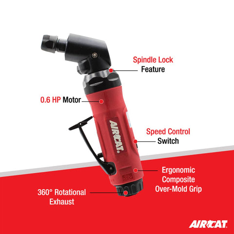 AIRCAT 6295 .6 HP, 115° Angle Die Grinder with Spindle Lock