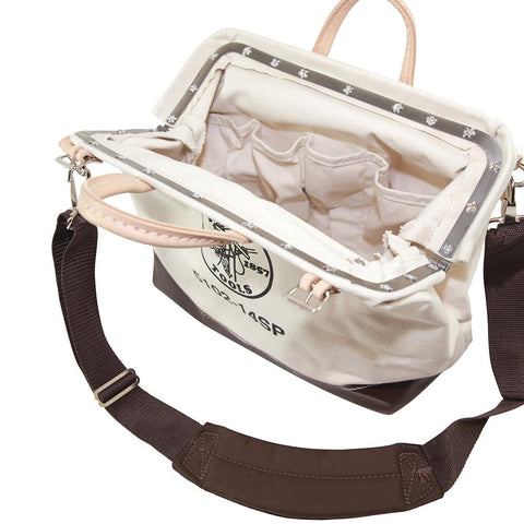 Klein Tools 5102-14SP Tool Bag with Detachable Shoulder Strap 14-Inch, 10 Inside Pockets for Hand Tool Organization
