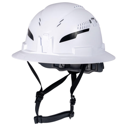 Klein Tools 60401T2 Type 2 Hard Hat, Vented Full Brim, Class C Hard Hat with Chin Strap, 6-Point Suspension with Accessory Mounts and Washable Padding