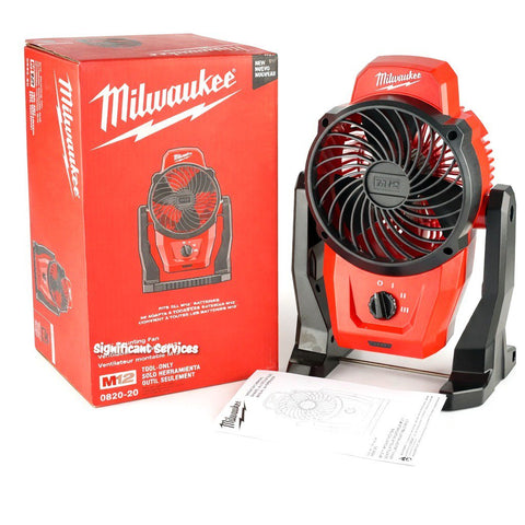 Milwaukee 0820-20 M12 12V Cordless Mounting Fan 400 CFM 14 MPH Tool Only