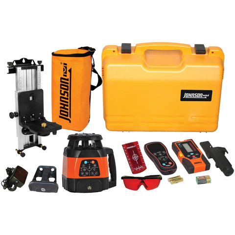 Johnson Level & Tool 40-6534 Electronic Self-Leveling Horizontal & Vertical Rotary Laser Kit, Red, 1 Kit