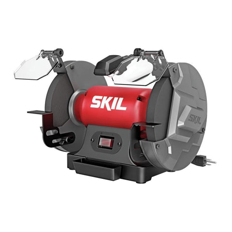 SKIL BI9502-00 3.0 Amp 8 In. Bench Grinder with Built-in Cooling Tray & LED Work