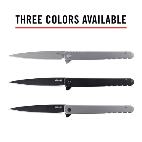 Coast 30855 LX530 Origin Folding Pocket Knife Stainless Steel Frame Lock Silver EDC