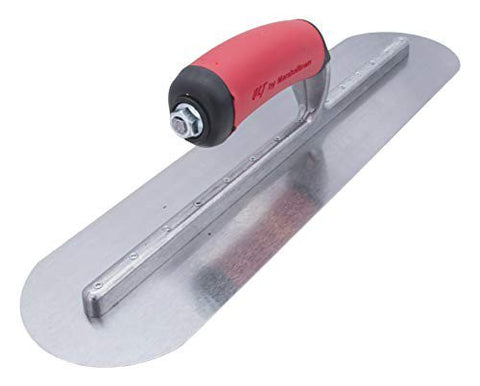 MARSHALLTOWN FTFR374R QLT Fully Rounded Concrete Finishing Trowel, 16 x 4 Inch, Soft Grip Handle, Made in the USA