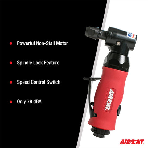 AIRCAT 6280 .75 HP Angle Die Grinder with Spindle Lock, 18,000 RPM
