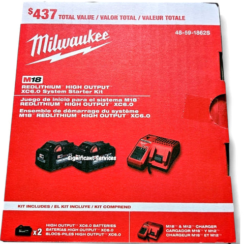 Milwaukee M18 REDLITHIUM HIGH Output XC6.0 Lithium Ion Battery 2 Pk Starter Kit