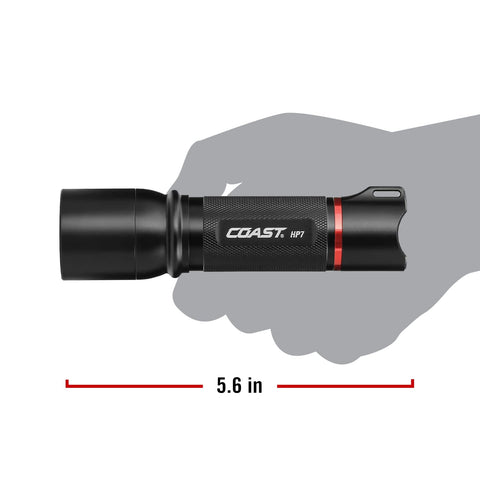 COAST 19729 HP7 730 Lumen Focusing LED Flashlight Slide Focus Beam Lock Durable